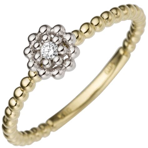 Juwelier Gr Tzmacher Damen Ring Blume Gold Gelbgold Wei Gold