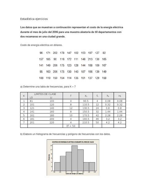 Estadística Ejercicios