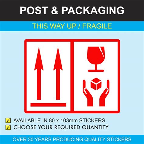 This Way Up Fragile Packaging Stickers Price Stickers