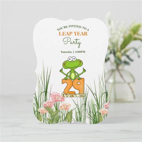 Froggy Leap Year Party February Th Invitation Party February Year