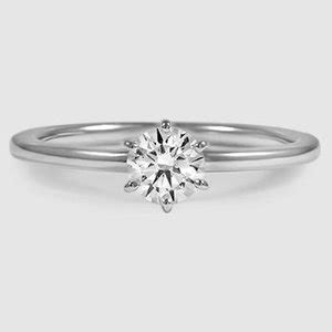 Classic Solitaire Ring Six Prong Petite Comfort Brilliant Earth