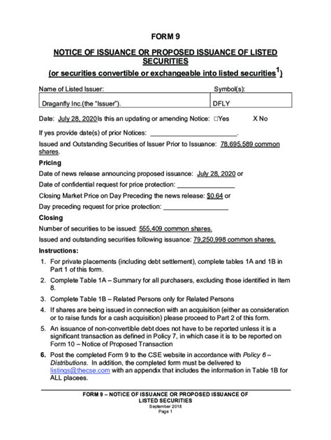 Fillable Online CSE Form 9 Draganfly SFD July 2020 Fax Email Print