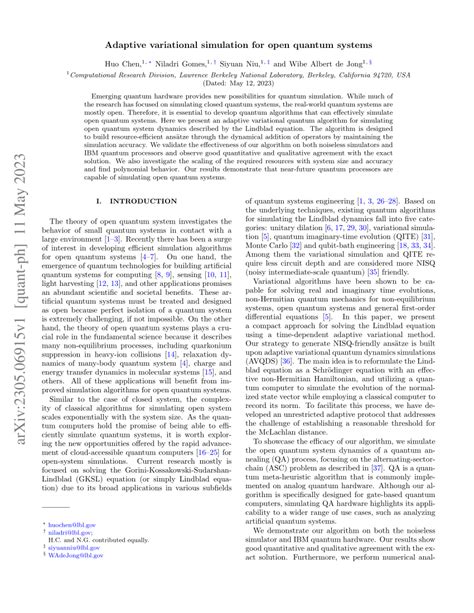 Pdf Adaptive Variational Simulation For Open Quantum Systems