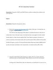 PSY 310 2 2 Worksheet Docx PSY 310 Criminal Data Worksheet