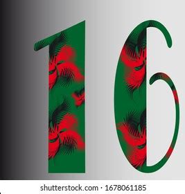 Patterned Green Red Number 16 Logo Stock Vector (Royalty Free ...