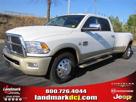 Bright White Dodge Ram Hd Laramie Longhorn Crew Cab Dually