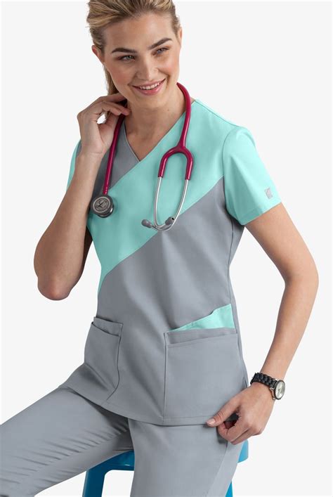 Ua Butter Soft Stretch Asymmetric Scrub Top Fashion Scrubs Medical