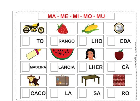 22 Atividades MA ME MI MO MU Para Imprimir Online Cursos