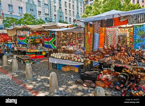 Market Stalls With Crafts And Souveniers On Greenmarket Square Cape