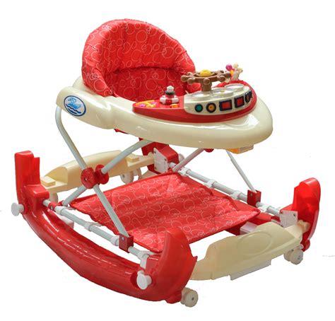 Bebe Style Deluxe Baby Ship Walker And Rocker Red White