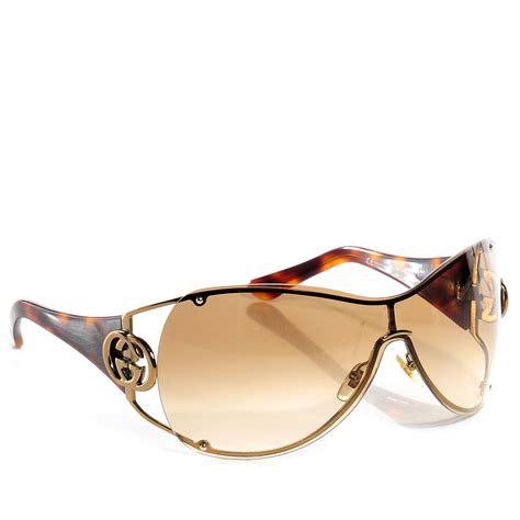 GUCCI Tortoise Shell GG Sunglasses 2802 S Antique Gold 83011 FASHIONPHILE