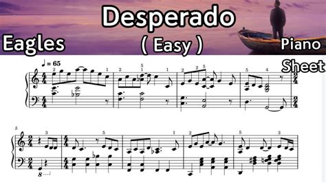 Desperado Easy Piano Sheet Music Eagles By Sangheart Play Youtube