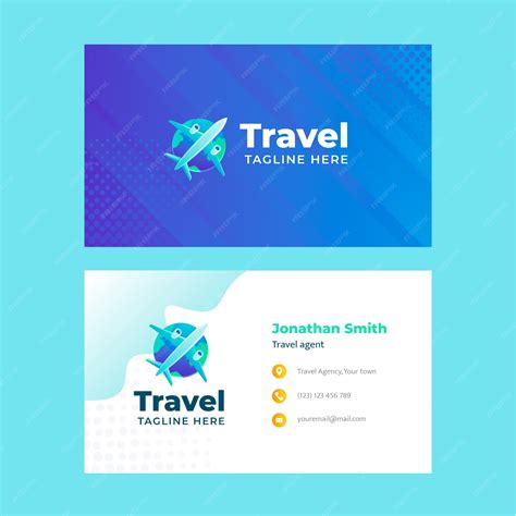 Premium Vector Gradient Travel Agency Horizontal Business Card