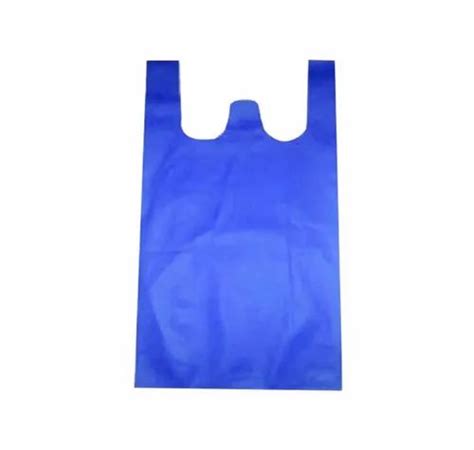 Plain Blue Non Woven W Cut Bag For Grocery Size Dimension 13x16inch