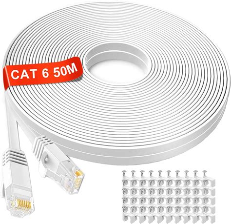 1aTTack 50m Câble Réseau Cat6 Ethernet LAN Cat 6 Câbles RJ45 1000 Mo s