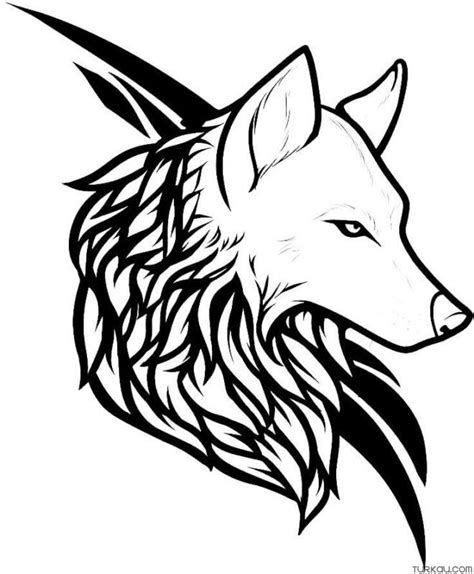 Wolf Tattoo Coloring Page Turkau