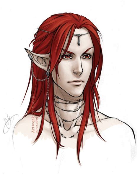 Red Haired Elf Lord By Yoenai Dark Fantasy Art Elf Red Hair Elf