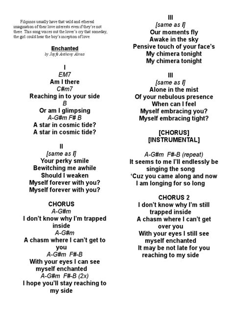 Enchanted (Lyrics) | PDF