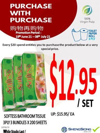 Sheng Siong Softess Bathroom Tissue PWP Promotion 19 Jun 2021 8 Jul