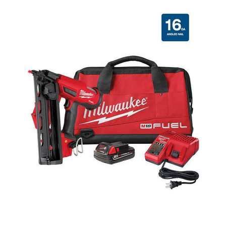 MILWAUKEE Nail Gun Kit,Cordless,For 16 ga Nail (2841-21CT) | Zoro