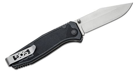 Sog Flare Assisted Folding Knife 3 5 Satin Plain Blade Black Grn Handles Knifecenter