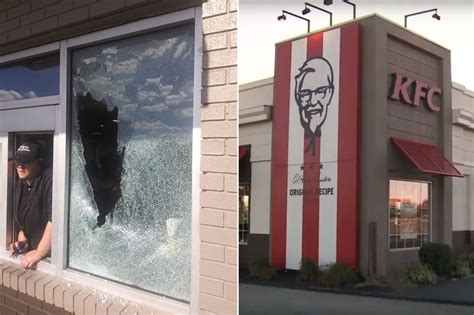 Kfc Customer Shoots Out Drive Thru Window Over No Fork Or Napkin With