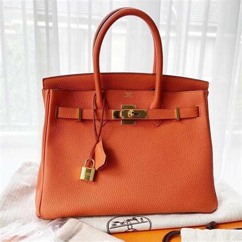 Hermes Birkin 30 Orange Togo Gold Hardware T Vendome Monte Carlo