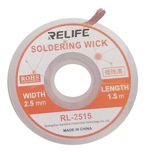 Malla Para Desoldar Relife 2 5mm 1 5m Reballing Reliferl2515 MercadoLibre