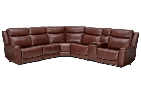 Scorpio Brown Piece Leather Dual Power Reclining Sectional