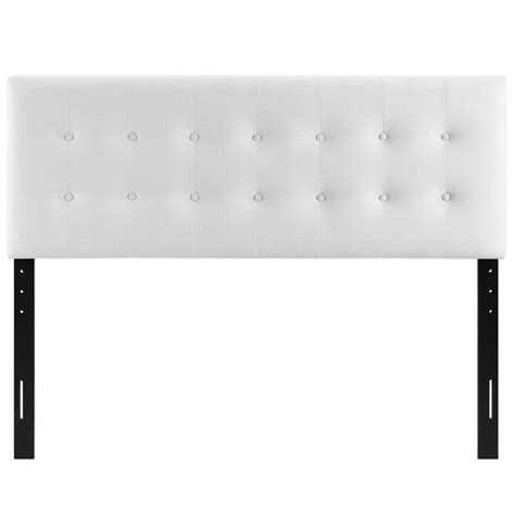 MODWAY Emily White Queen Biscuit Tufted Performance Velvet Headboard