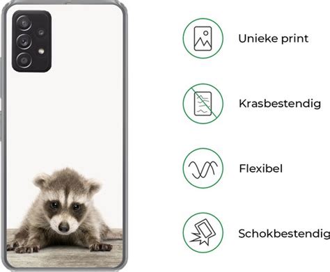 Samsung Galaxy A73 Hoesje Kinderen Wasbeer Jong Baby Wasbeertje