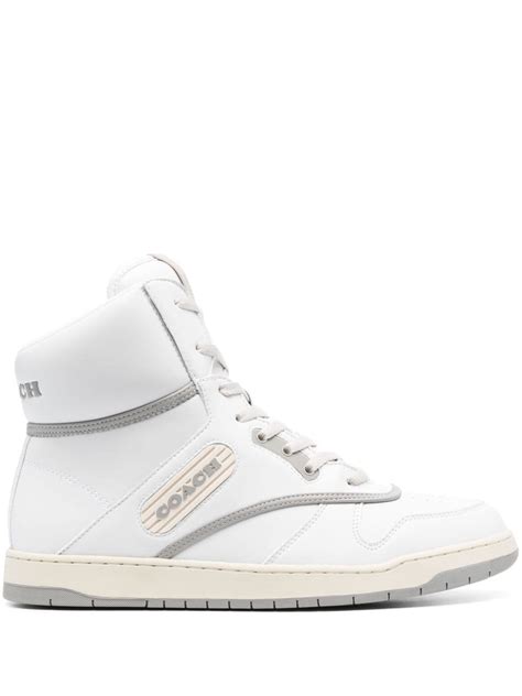 Coach C202 Leather Sneakers - White | Editorialist