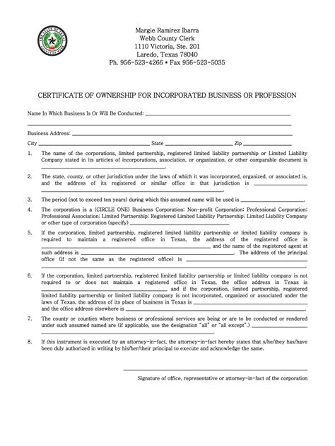 Certificate Ownership Profession Fill Online Printable Fillable Blank Pdffiller