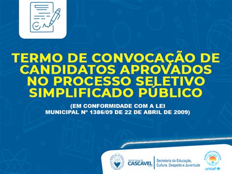 Termo De ConvocaÇÃo De Candidatos Aprovados No Processo Seletivo