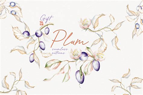 Watercolor Botanical Collection Plum Behance