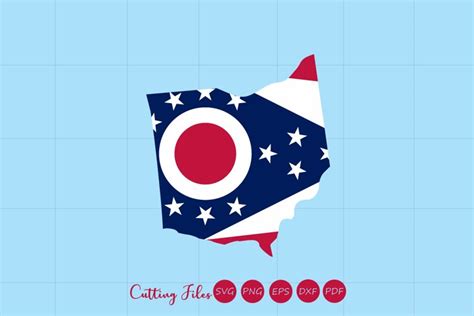 Ohio state with flag background