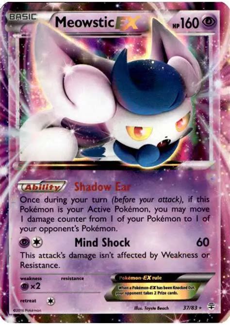 Pokemon X Y Generations Single Card Ultra Rare Meowstic Ex 37 Toywiz