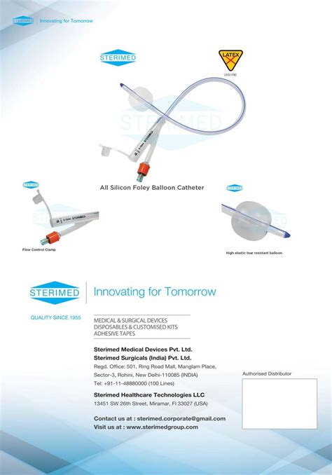 Sterimed Group Provide Silicon Foley Balloon Catheter Bh Model Foley Balloon Foley Catheter