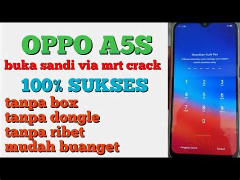 New Security Cara Buka Pola Oppo A S Via Mrt Sukses Youtube