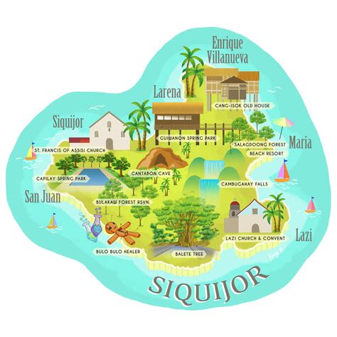 Siquijor Island Map Illustration by caryljane on DeviantArt