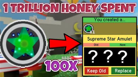 I Spent 1 Trillion Honey On Supreme Star Amulet Bee Swarm Simulator Roblox Youtube