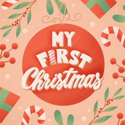 Premium Vector Hand Drawn My First Christmas Lettering