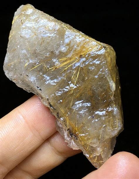 G Natural Golden Hair Rutilated Quartz Crystal Point Specimen R Ebay