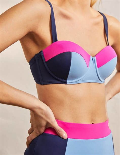 Portofino Cup Size Bikini Top Horizon Colourblock Boden Uk