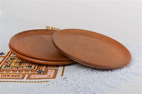 Buy Set Of Handmade Blue Clay Plates Made Using Terracotta Technique