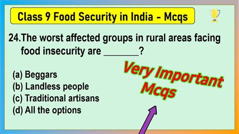 Food Security In India Mcq For Class Social Science Food Security