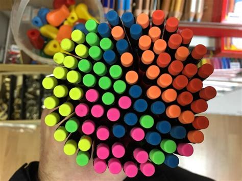 Premium Photo | Colorful erasers of pencils