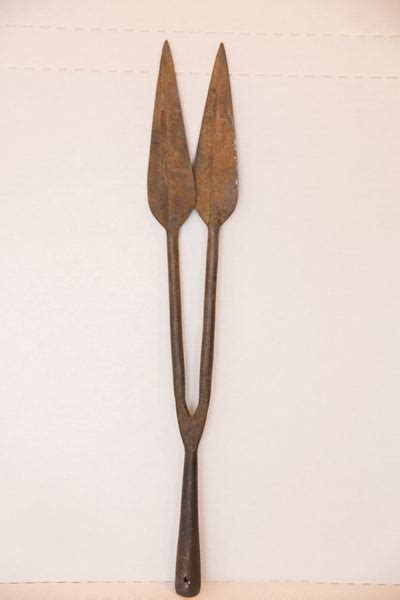 Vintage African Iron Double Headed Spear Tip