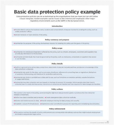 How To Build A Data Protection Policy With Template Techtarget