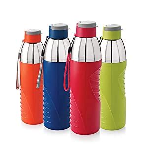 Cello Puro Gliss Plastic Water Bottle Set 900ml Set Of 4 Assorted